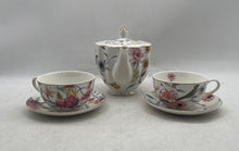 Load image into Gallery viewer, Set Of 5 Pcs Grace Teaware Multicolor Floral Porcelain Teapot Cups &amp; Saucers
