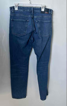 Load image into Gallery viewer, Boss Mens Blue Denim Dark Wash Whiskering Effect Straight Leg Jeans Size 33/30
