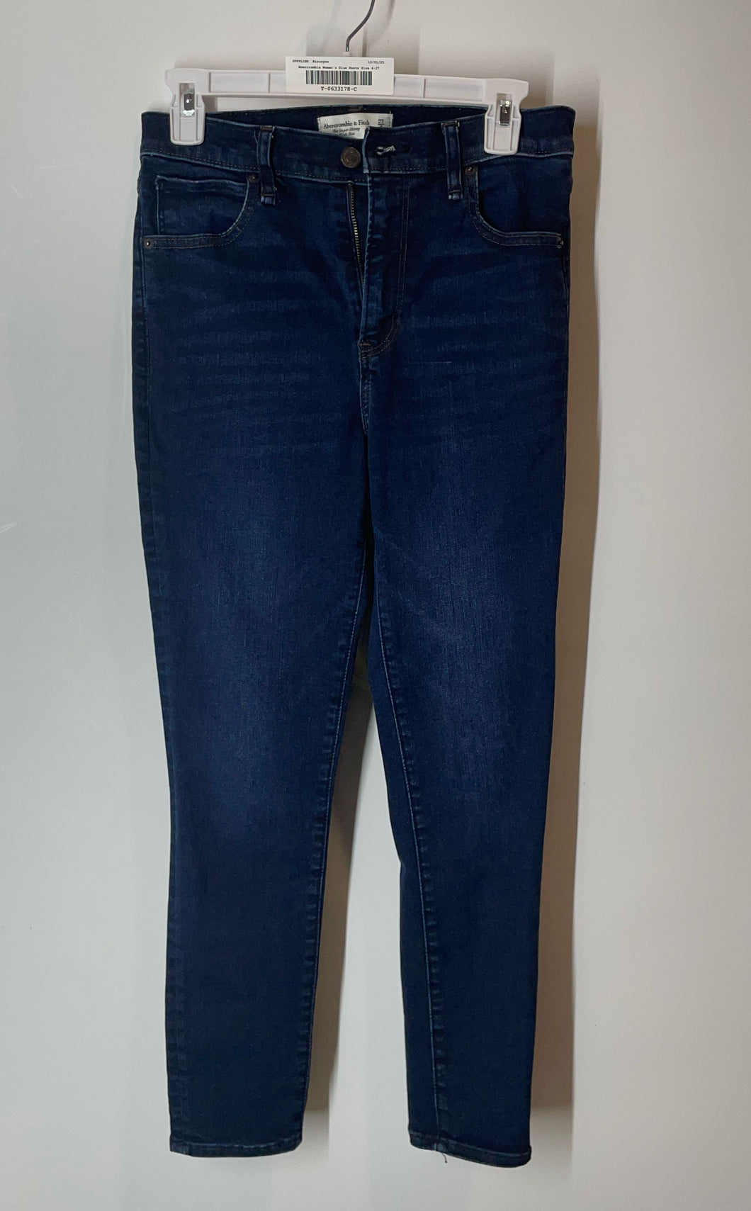 Abercrombie & Fitch Womens Blue High-Rise Super Skinny Leg Jeans Pants Size 27/4