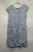 Load image into Gallery viewer, Lina Tomei Womens Light Blue Linen Round Neck Shift Dress Size Large
