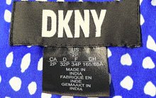 Load image into Gallery viewer, DKNY Womens Blue White Polka Dot Short Sleeve Fit &amp; Flare Dress Size 2P
