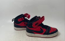 Load image into Gallery viewer, Nike Boys Court Borough Mid 2 CD7782-602 Black And Red Sneakers Shoes Size 5Y
