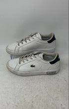 Load image into Gallery viewer, Lacoste Kids Powercourt 124 White Blue Leather Lace-Up Sneakers Shoes Size 1
