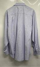 Load image into Gallery viewer, Calvin Klein Mens Blue Striped Cotton Long Sleeve Dress Shirt Size 16 1/2 34/35
