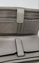 Load image into Gallery viewer, Michael Kors Womens Gray Leather ID Window Double Zip Wristlet Wallet
