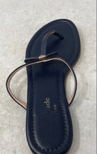 Load image into Gallery viewer, Kate Spade New York Womens Blue Leather T-Strap Slip-On Thong Sandals Size 6
