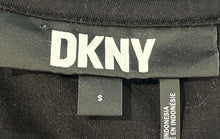 Load image into Gallery viewer, DKNY Womens Black Crew Neck Short Sleeve Zip Shoulder Pullover T-Shirt Size S
