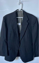 Load image into Gallery viewer, Stafford Mens Black Printed Long Sleeve Pockets 2-Button Blazer Size 42S
