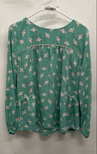 Load image into Gallery viewer, Loft Womens Green Floral Printed Long Sleeve Blouse Top Size Medium

