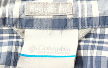 Load image into Gallery viewer, Columbia Mens Blue White Plaid Short Sleeve Collared Button-Up Shirt Size XL
