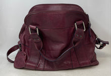 Load image into Gallery viewer, Nicoli Womens Burgundy Leather Double Handle Bottom Studs Zip Top Shoulder Bag
