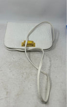 Load image into Gallery viewer, Frenchy Of California Womens White Ostrich Embossed Turn Lock Crossbody Handbag
