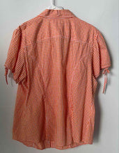 Load image into Gallery viewer, Tommy Hilfiger Womens Orange White Gingham Check Cotton Button-Up Shirt Size 18

