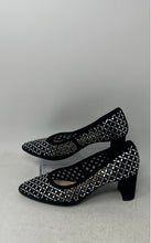 Load image into Gallery viewer, Alex Marie Womens Black Slip-On Pointed Toe Rhinestone Party Pump Heels Size 6
