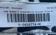 Load image into Gallery viewer, H&amp;M Womens Black White Printed Balloon Sleeve Tunic Dress Size Medium
