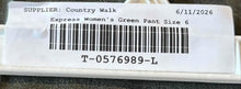 Load image into Gallery viewer, Express Womens Green Flat Front Slash Pockets Straight Leg Dress Pants Size 6

