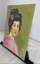 Load image into Gallery viewer, Japanese Geisha Woman Portrait Decorative Oil Painting Signed By Sonia
