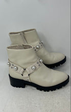 Load image into Gallery viewer, Karl Lagerfeld Womens Pixie White Leather Round Toe Motorcycle Boots Size 8 M
