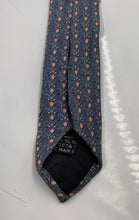 Load image into Gallery viewer, Christian Dior Mens Blue Printed Silk Keeper Loop Adjustable Pointed Tie
