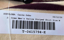 Load image into Gallery viewer, J.Crew Mens Yellow Purple Striped Cotton Long Sleeve Polo Shirt Size Medium
