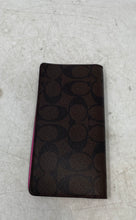 Load image into Gallery viewer, Coach Womens Pink Brown Signature Print Inner Divider Flap Bifold Wallet
