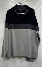 Load image into Gallery viewer, Gap Mens Navy Blue Gray Colorblock Long Sleeve Crew Neck 1/4 Zip Sweater Sz XXL
