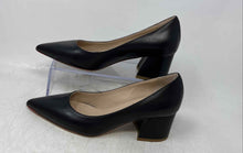 Load image into Gallery viewer, Mavette Womens Black Leather Pointed Toe Slip-On Block Pump Heels Size EU 35
