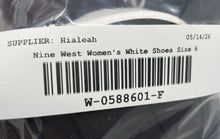 Load image into Gallery viewer, Nine West Womens White Leather Pointed Toe Buckle Slingback Heels Size 6 M
