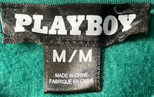 Load image into Gallery viewer, Playboy Womens Green Graphic Logo Cropped Full-Zip Hoodie Size Medium
