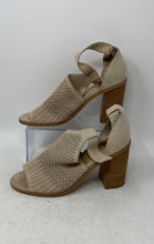 Load image into Gallery viewer, Marc Fisher Womens Vixen Beige Peep Toe High Block Ankle Strap Heels Size 9.5M
