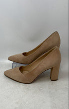 Load image into Gallery viewer, Franco Sarto Womens Beige Leather Slip-On Pointed Toe Block Pump Heels Size 6M
