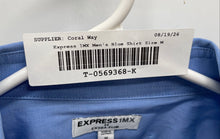 Load image into Gallery viewer, Express Mens 1MX Blue Extra Slim Spread Collar Long Sleeve Dress Shirt Size M

