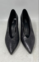 Load image into Gallery viewer, Michael Kors Womens Silver Black Leather Sparkle Pointed Toe Pump Heels Size 8 M
