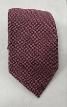 Load image into Gallery viewer, Lauren Ralph Lauren Mens Red Diamond Geometric Print Keeper Loop Pointed Tie
