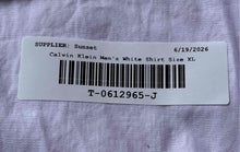Load image into Gallery viewer, Calvin Klein Mens White Long Sleeve Spread Collar Slim Fit Dress Shirt Size XL
