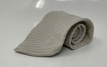 Load image into Gallery viewer, Giorgio Armani Mens Gray Diagonal Textured Striped Keeper Loop Pointed Tie
