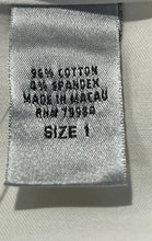 Load image into Gallery viewer, Chico's Womens White 3/4 Sleeve Collared Button-Up Shirt Size 1 With Tag
