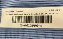 Load image into Gallery viewer, Armani Exchange Mens Blue Striped Printed Long Sleeve Button-Up Shirt Size XL
