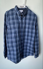 Load image into Gallery viewer, Calvin Klein Mens Blue Plaid Long Sleeve Infinite Button-Up Shirt Size Medium

