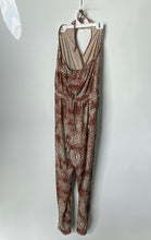 Load image into Gallery viewer, Express Womens Brown Animal Print Halter Neck Sleeveless Jumpsuit Size Small

