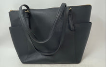 Load image into Gallery viewer, Michael Kors Womens Black Inner Pockets Double Handle Shoulder Tote Bag
