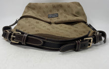 Load image into Gallery viewer, Dooney &amp; Bourke Womens Beige Monogram Outer Pockets Adjustable Shoulder Bag
