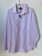 Load image into Gallery viewer, Pronto Uomo Mens Light Blue Pink Gingham Classic Fit Dress Shirt 34/35 With Tags
