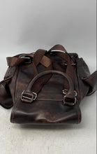 Load image into Gallery viewer, Steve Madden Womens Brown Leather Zipper Adjustable Strap Top Handle Backpack
