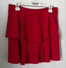 Load image into Gallery viewer, Zara Basic Womens Red Layered Ruffle Lined Back Zip Mini Skirt Size Large
