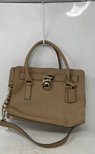 Load image into Gallery viewer, Michael Kors Womens Brown Hamilton Saffiano Leather Pockets Satchel Handbag
