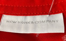 Load image into Gallery viewer, New York &amp; Company Womens Red 3/4 Sleeve V-Neck Pullover Blouse Top Size L
