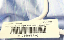 Load image into Gallery viewer, Hugo Boss Mens Light Blue Striped Short Sleeve Regular Fit Button-Up Shirt Sz L
