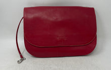 Load image into Gallery viewer, Kenneth Cole Womens Red Leather Adjustable Strap Magnetic Flap Crossbody Purse

