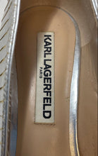 Load image into Gallery viewer, Karl Lagerfeld Paris Womens Gray Leather Slip-On Pointed Toe Ballet Flats size 8
